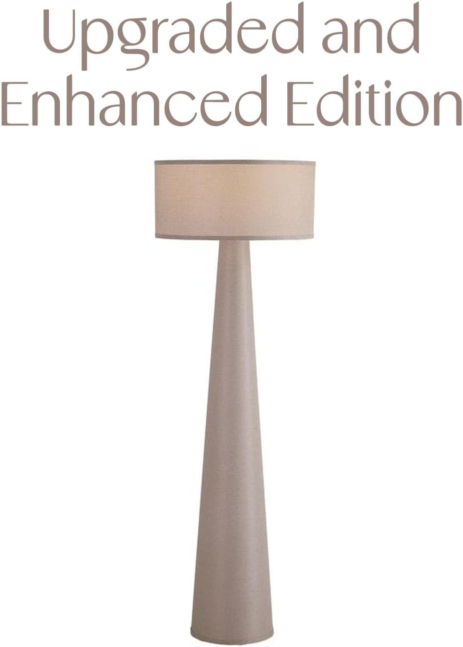 Floor Lamp - Branch and Wick – 59' Tall Standing Linen Lamp with Fabric Shade, LED Bulb Included – Elegant Corner Lamp for Living Room, Bedroom, Office - Taupe