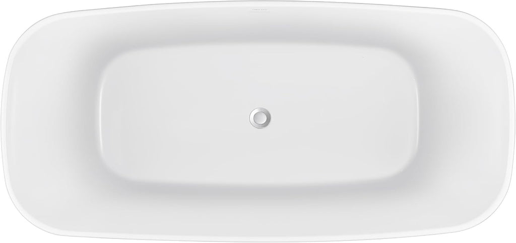 59' 100% Acrylic Freestanding Bathtub??Contemporary Soaking Tub??White Bathtub