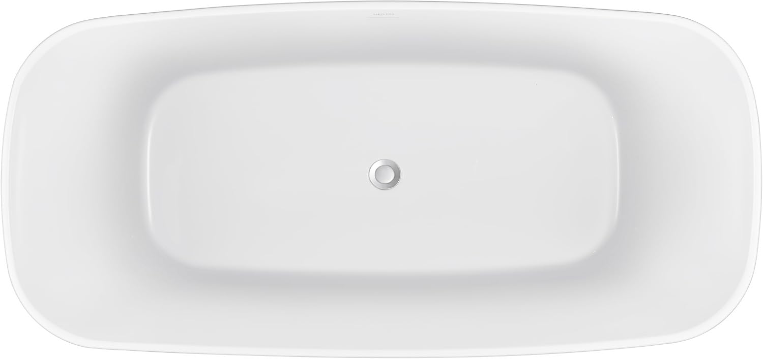 59' 100% Acrylic Freestanding Bathtub??Contemporary Soaking Tub??White Bathtub