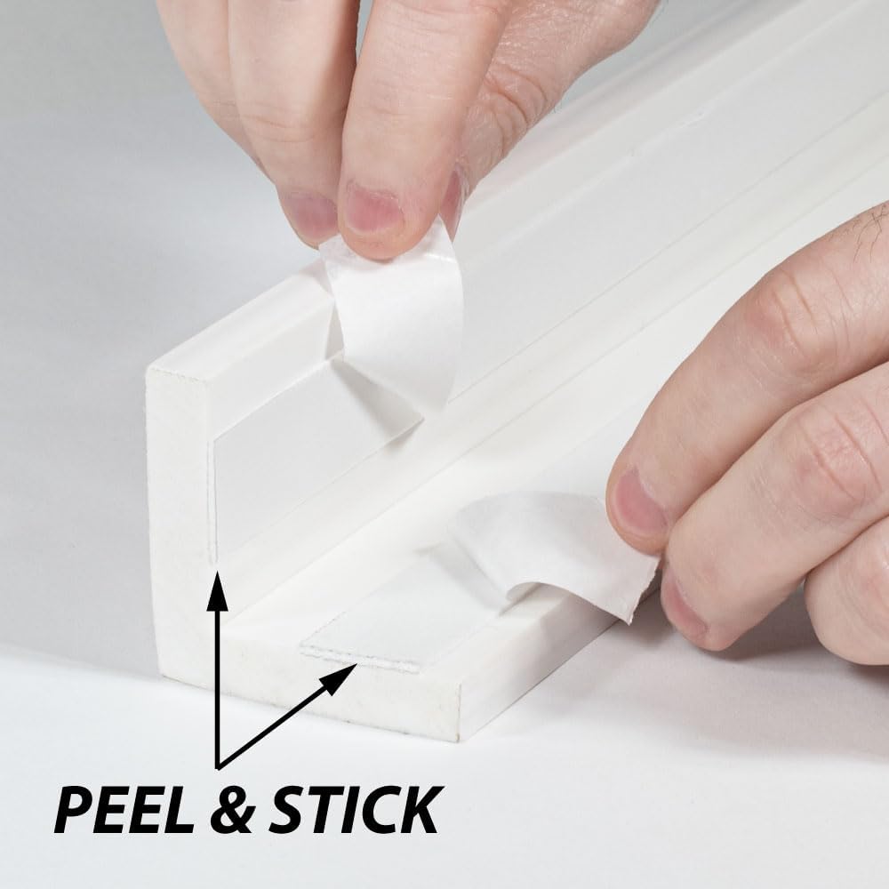 Outwater White 1-1/2' X 1-1/2' Wall Corner Protector Trim with Adhesive, 8FT Length, 2 Pack