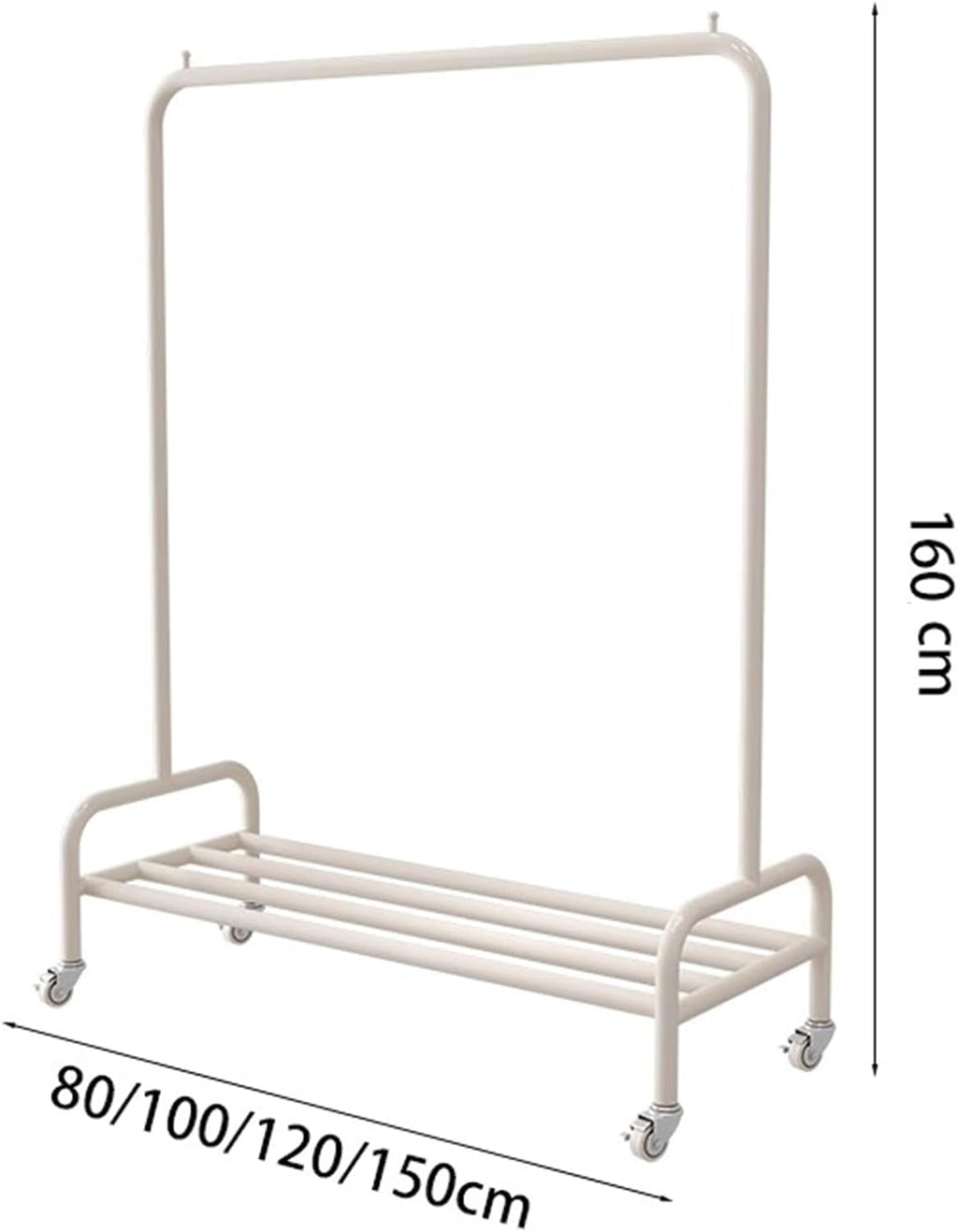 Heavy Duty Coat Rack, Garment Rack Clothes Rack On Wheels, Heavy Duty Stainless Steel Clothing Rack with Shelves, Space-Saving Coat Rack for Hanging Clothes, Portable Clothes Organizer (120X40X160CM