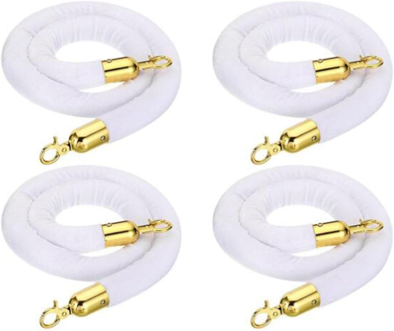 4-Pack 150cm Velvet Rope Stanchions - Premium Crowd Control Barriers for Events, Parties & Fashion Shows - Easy Setup, Elegant Design for Queue Management