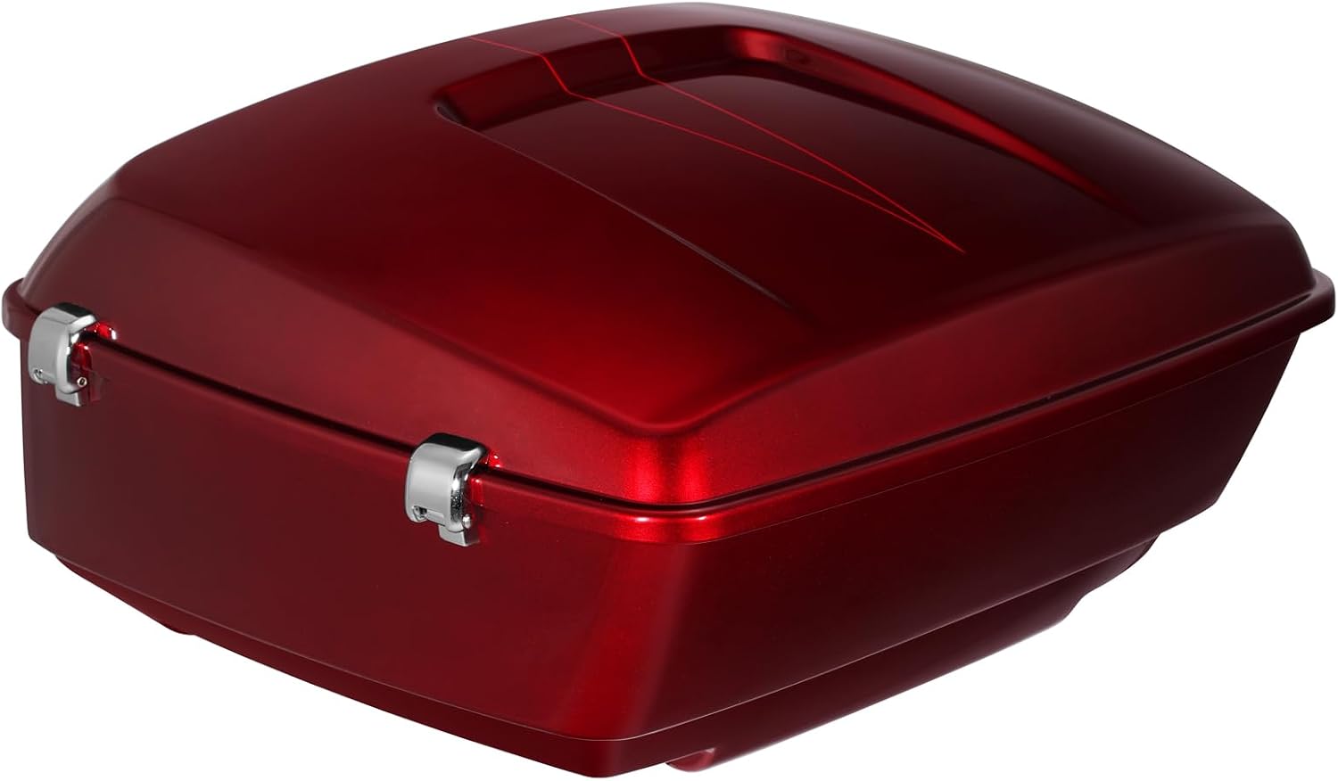 TCMT King Motorcycle Trunk Box Fit for Harley Touring 2014-2025 CVO Road King Road Glide Street Glide Electra Glide Ultra Limited Velocity Red Sunglo Pack