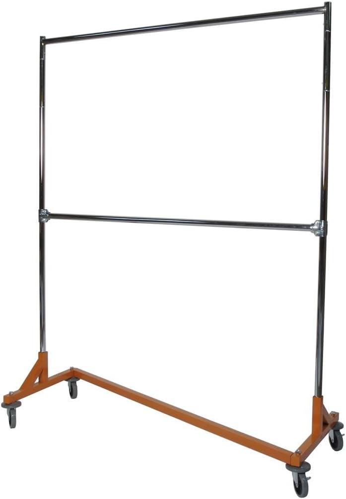 Commercial Grade 5 Foot Double Rail Garment Z-Rack With 6 Foot Uprights