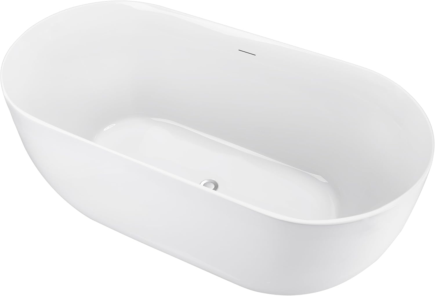 67' 100% Acrylic Freestanding Bathtub??Contemporary Soaking Tub??White Inside and Gray Outside