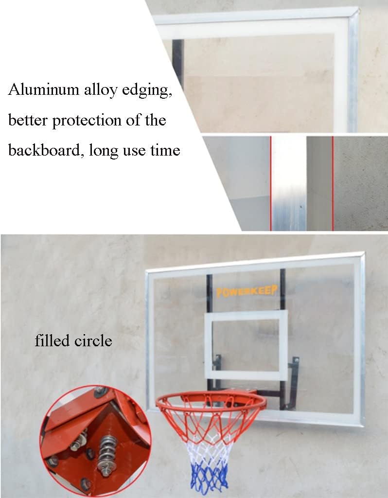 Basketball Rim Wall Mounted Pc Basketball Hoop, Home School Playground Wall Basketball Hoop, Suitable for Adults and Teenagers (Size : 121X81CM)