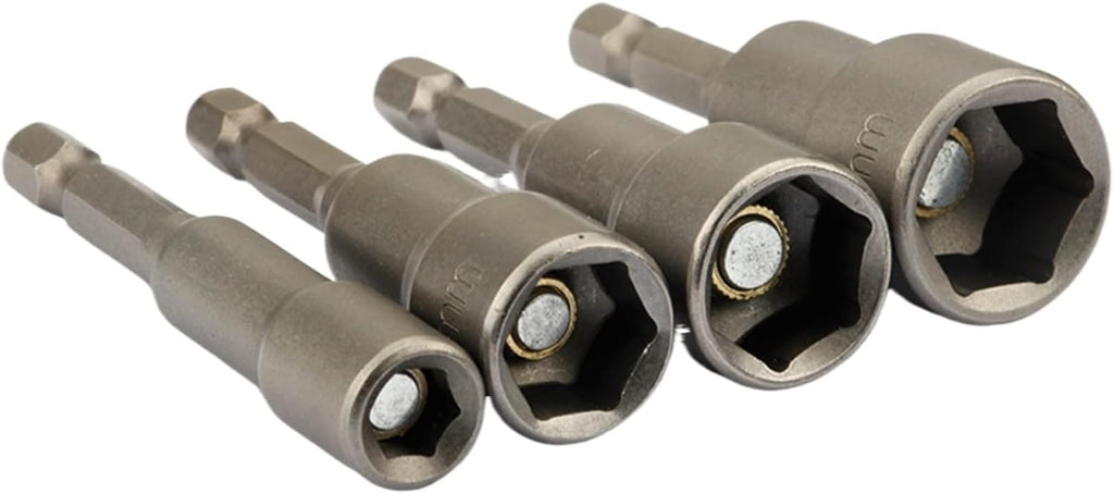 65mm Length Electric Power Magnetic Screwdriver Nut Driver Set Impact 1/4' Hex Shank Metric Wrench Socket Bit 6-24mm(14pcs 6-19mm)