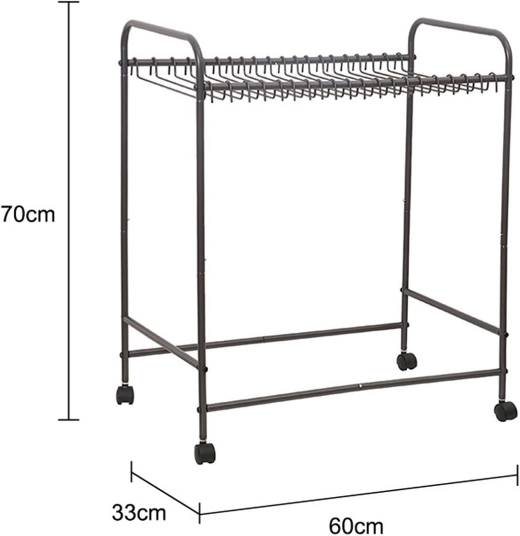 Display Stand Pants Hangers Rolling Trolley Trousers Rack, Floor Standing Jeans Hangers Metal Scarves Rack Clothing Closet Organizer Shelf Blanket Rack (L60*W33*H70CM
