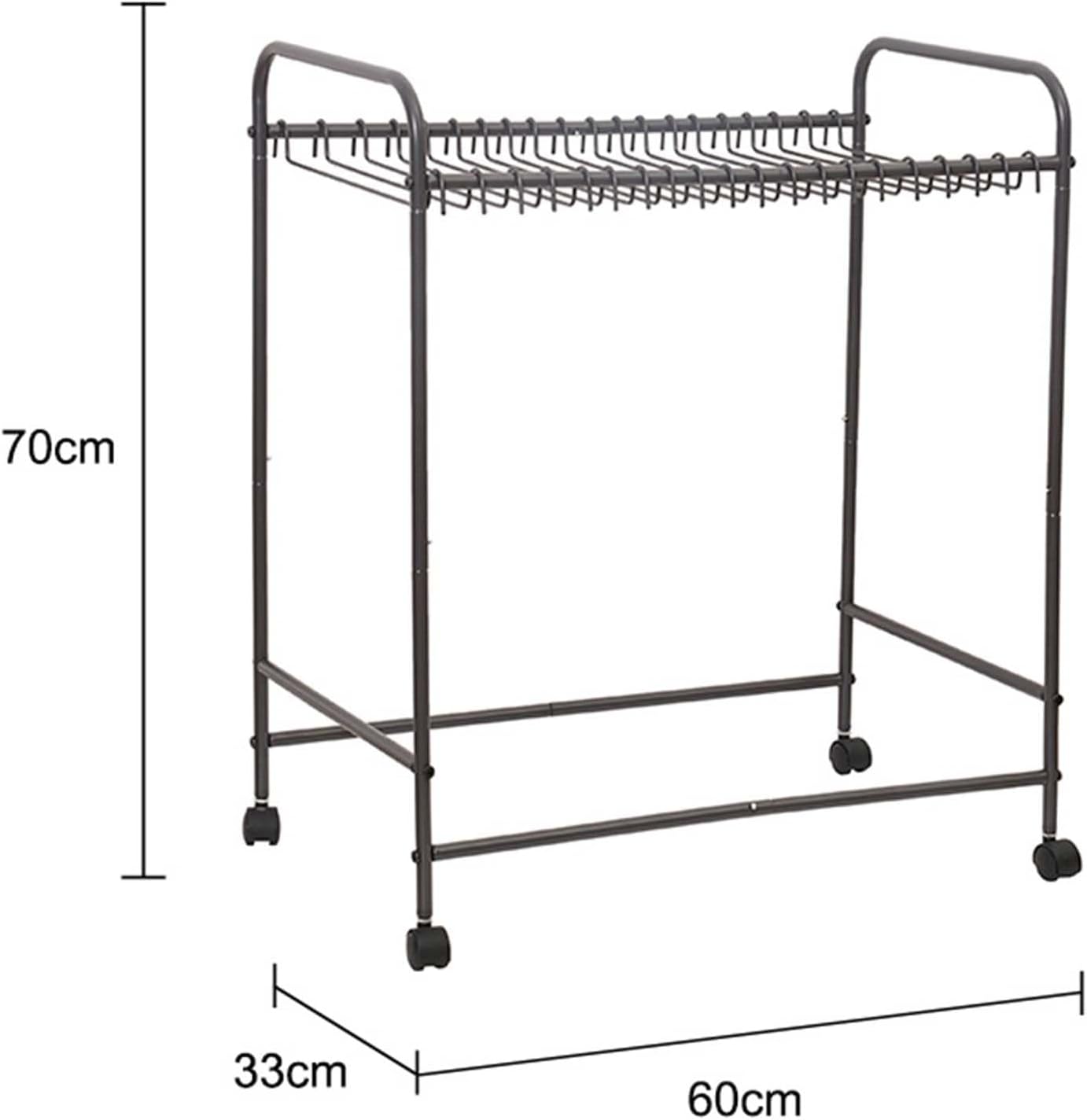 Display Stand Pants Hangers Rolling Trolley Trousers Rack, Floor Standing Jeans Hangers Metal Scarves Rack Clothing Closet Organizer Shelf Blanket Rack (L60*W33*H70CM