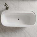 Carver Tubs - Graceful 59'- Freestanding Bathtub w/Heated Jetted Air Massage - Modern White Classic Contemporary Oval Acrylic Tub - Chrome Center Drain - Deep Relaxing Soak - 59″L x29'W x 23'H
