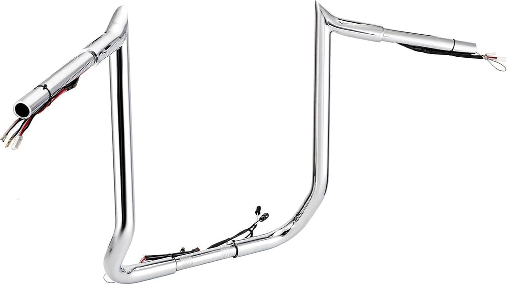 Mofun 14' Ape Hangers Pre-wired Handlebars 1 1/4' Compatible with Harley Touring Street Glide Electra Tri Glide Ultra Limited with Batwing Fairing 2014-2023, Chrome