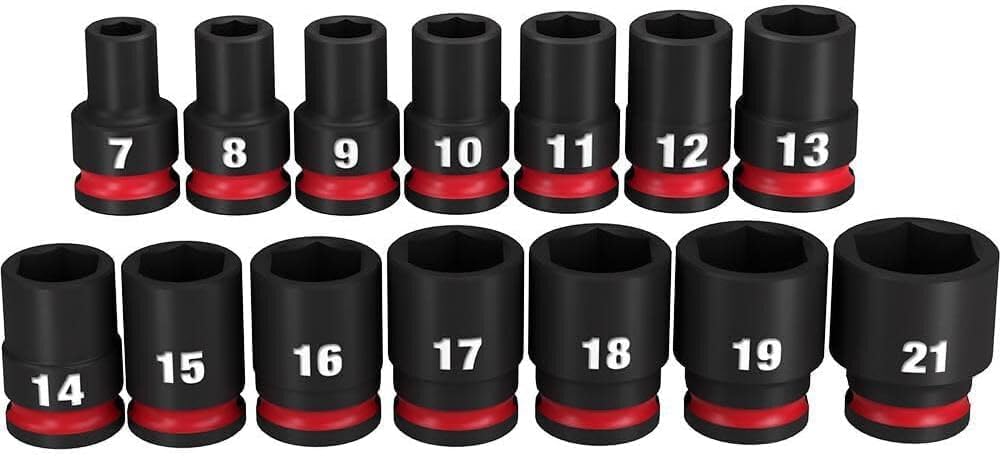 For Milwaukee.d Impact Socket 3/8in Drive Metric Standard 6 Point 14pc