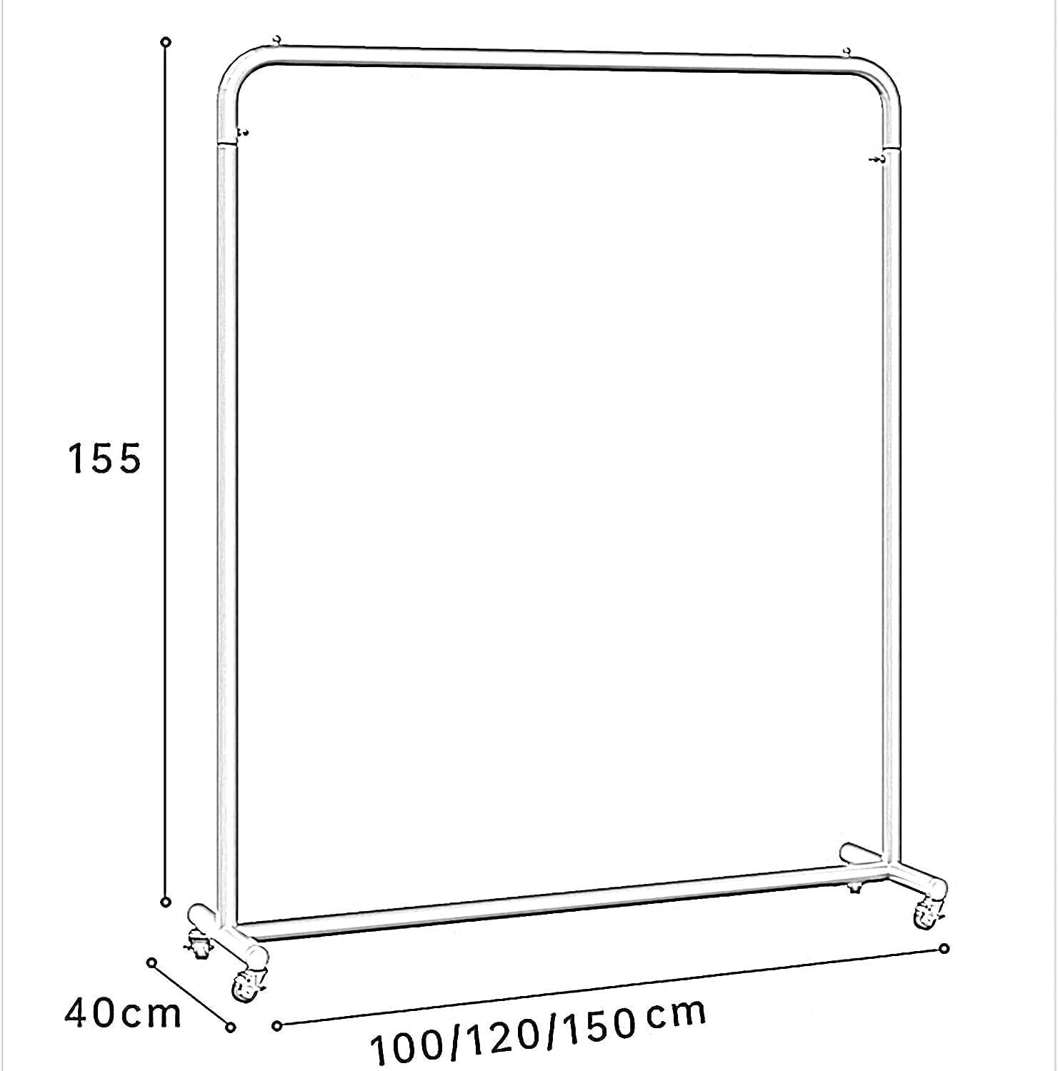 Clothing Rack, Standing Metal Garment Rack On Wheels, Large Capacity Retail Clothing Rack, Gold Coat Rack for Bedrooms Organizing Clothes, 120X40X155Cm,Gold 120X40X155Cm
