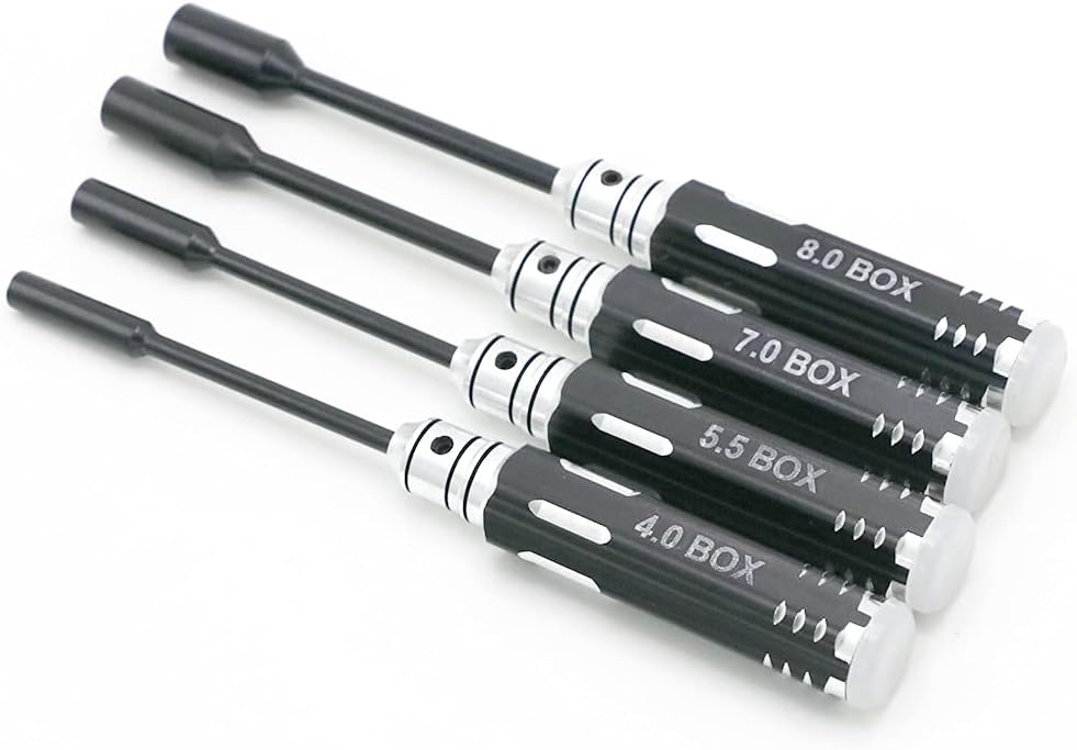 Replacement Part For Rc Tool 4 Pcs Metal 4.0 5.5 7.0 8.0 Mm Hex Tools Nut Key Socket Screw Driver Wrench Set For Rc Helicopter - (Color: 5 Sets)
