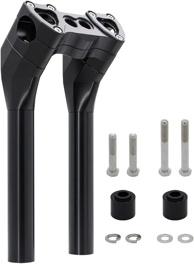 Motorcycle Pullback 10''Tall Handlebar Risers Extension Kit 1-1/8' 28mm Bar Clamp Dia Compatible with Harley Dyna Street bob Softail Sportster 883 1200