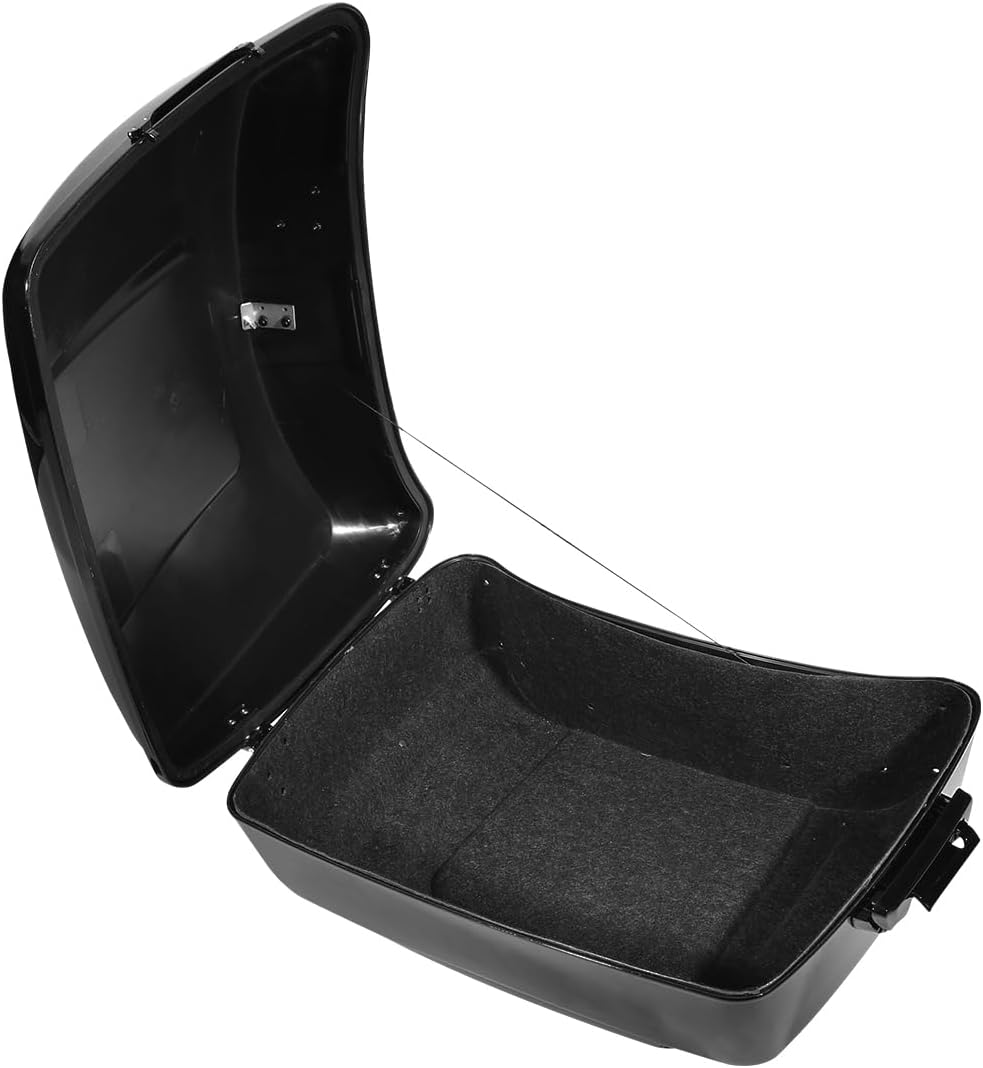 TCMT 13.7' King Motorcycle Trunk Box Black Latches Fits For Harley 2014-2025 Touring CVO Road King Road Glide Street Glide Electra Glide Pack