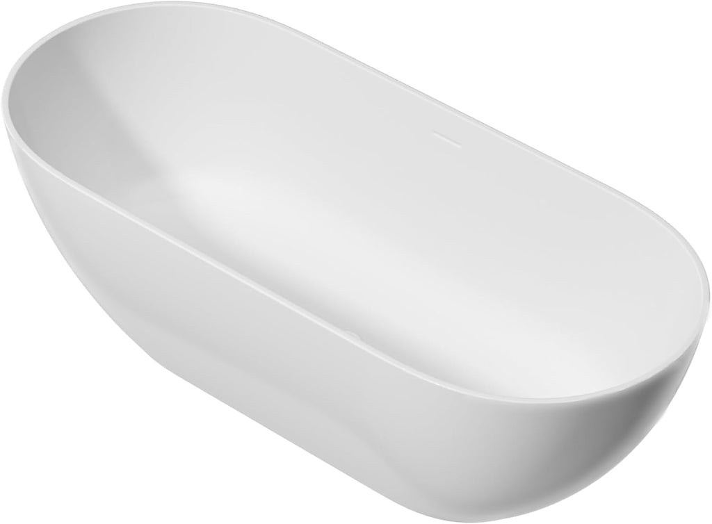 Immerse Yourself in Unmatched Luxury with Our Handcrafted Solid Surface Freestanding Bathtub - Perfect for Relaxation and Rejuvenation - 59 * 29.5 22S03-59-1