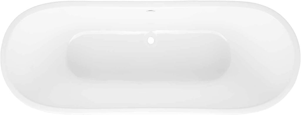Signature Hardware 426201 Kateryn 67' Cast Iron Soaking Pedestal Freestanding Tub in Black with Pre-Drilled Overflow Hole - Less Drain - Black