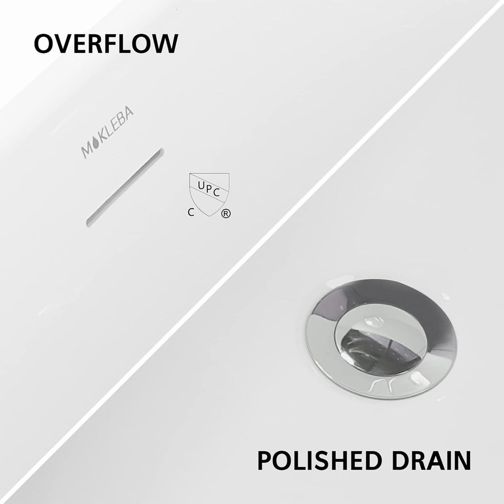 61' Acrylic Freestanding Bathtub, Single Slipper Free Standing Tub, Soaking Tub with Integrated Slotted Overflow, Toe-Tap Chrome Drain, cUPC Certified, Glossy White