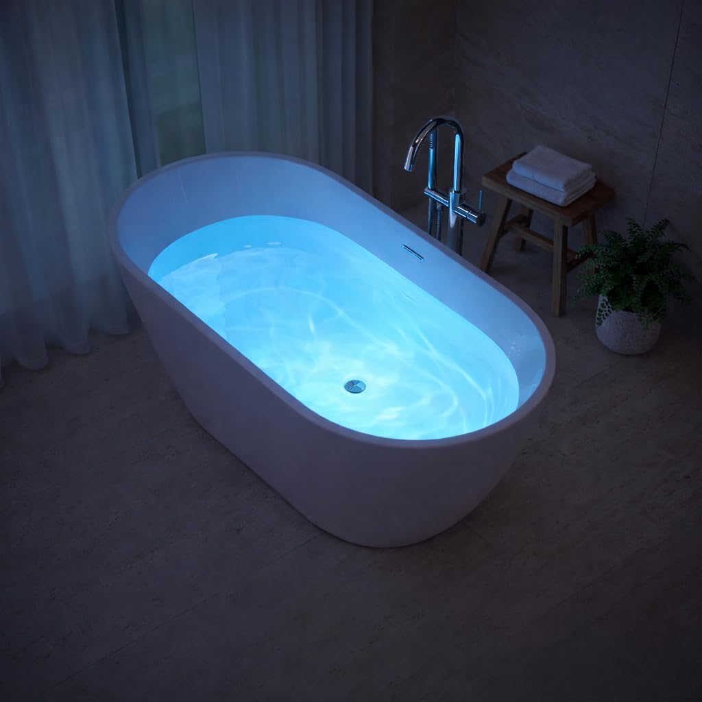 Mone 59 in. Acrylic Glossy Flatbottom Bathtub in White
