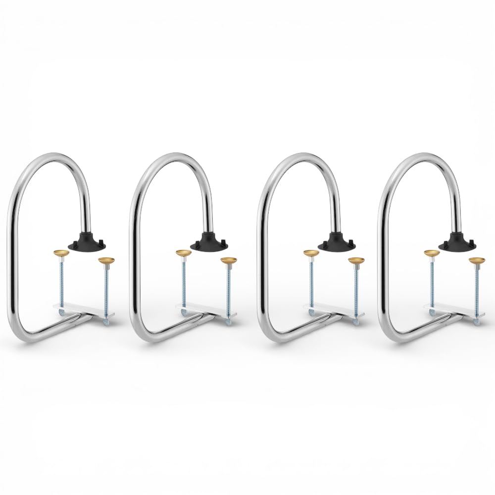 Chrome Waitress Stall Service Rail for Bars, Clamp-On Underbar Server Station Divider, Commercial Chrome-Plated Steel Drink Pickup Rail for Restaurants, Fits 7/8'–5' Bar Tops, 6 x 11.9 x 16.9 in (4)