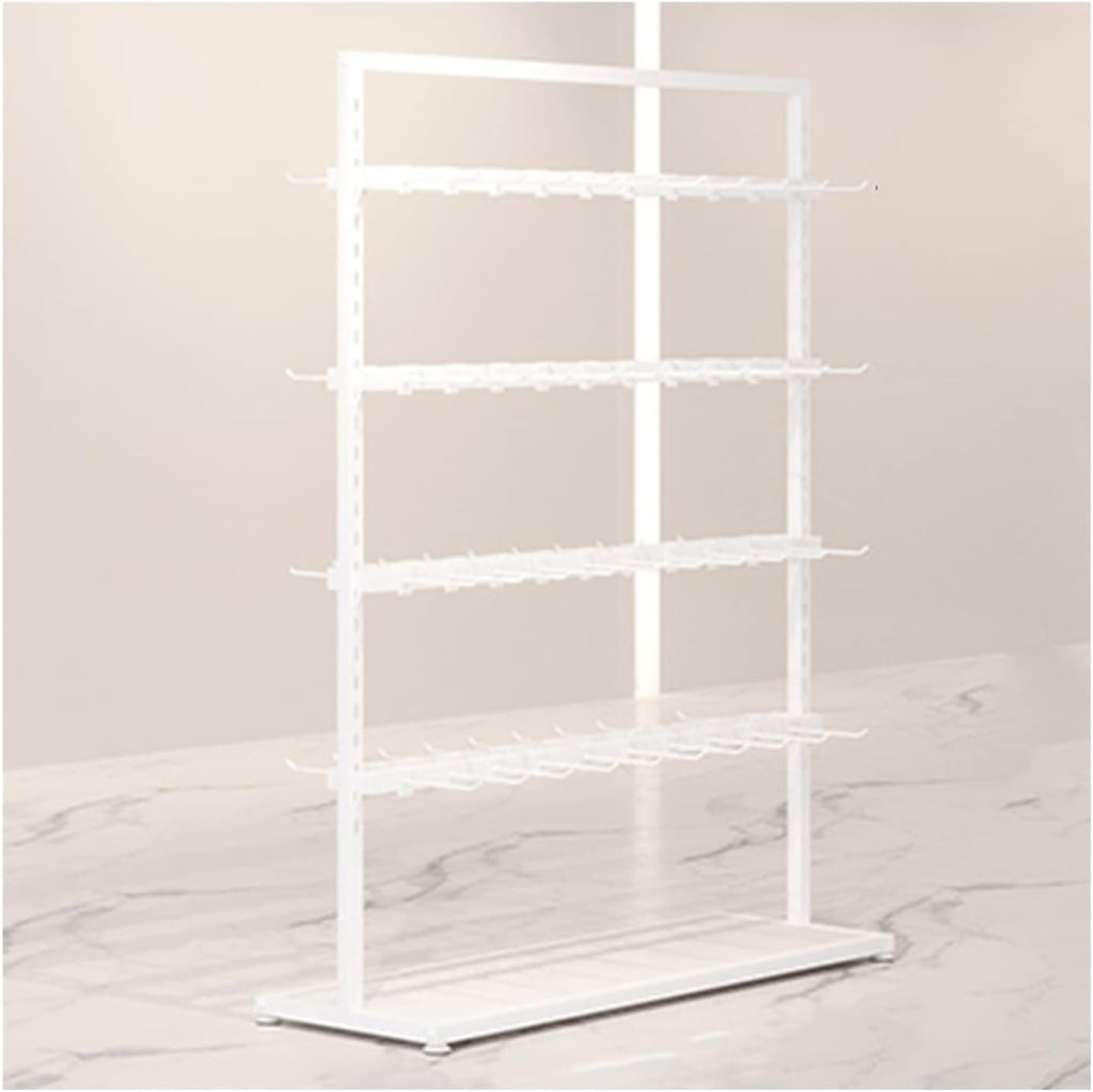 Modern Boutique Retail Display Racks, Clothing Store Garment Racks, Multifunctional Slippers Socks Underwear Shorts Swimwear Gloves Storage Hanger, S(White-120x35x135CM
