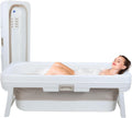 Portable Bathtub Free Standing Tub, Large Soaking Tub, Foldable Bathtub for Adults Bathtubs for Bathroom, Ice Bath, Sitz Bath, Freestanding Bathtubs with Massage Board, Adult Pool Beige 59 I