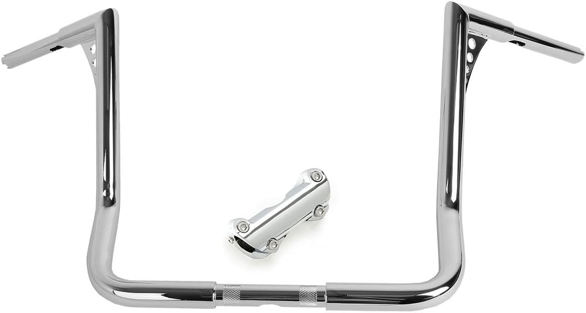 TCT-MOTORPARTS Chrome 16' Rise Ape Hangers Bars 1-1/4' Handlebars Fit for Harley Touring Electra Street Glide, Ultra Limited and Tri Glide models, Dressers, Baggers