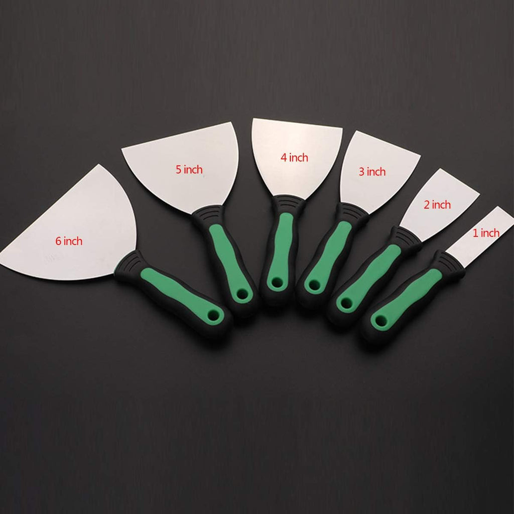 Wall Filler Tool,Filler Knife, Trowel Plastering Trowel 6 Piece Stainless Steel Putty Set,Putty Scraper Tool,Painting Tools,Drywall Scrapers