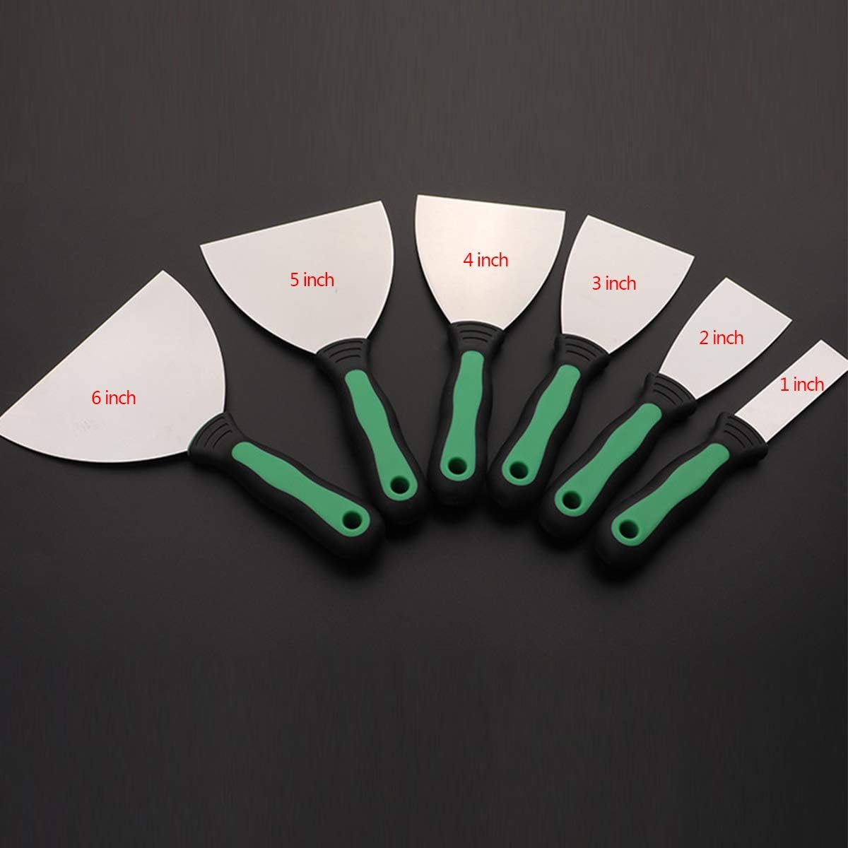 Wall Filler Tool,Filler Knife, Trowel Plastering Trowel 6 Piece Stainless Steel Putty Set,Putty Scraper Tool,Painting Tools,Drywall Scrapers
