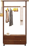 Stand Coat Rack Nordic Style Creative Coat Rack Floor Bedroom Living Room with Wheels Hanger Simple Drawer Storage Rack Clothes Rolling Rack(100 * 30 * 180cm)