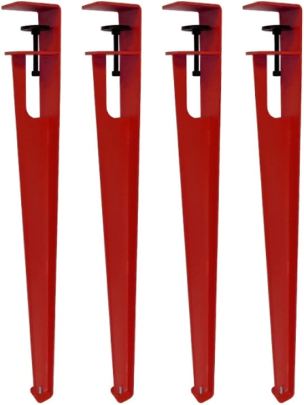 4pcs Metal Table Clamp Legs,Adjustable Coffee Table Legs,F-Shape Dining Desk Foot,Iron Workbench Support Legs,DIY Bar Legs,No Punching Design,with Adjustable Feet (76cm(30in),Red)
