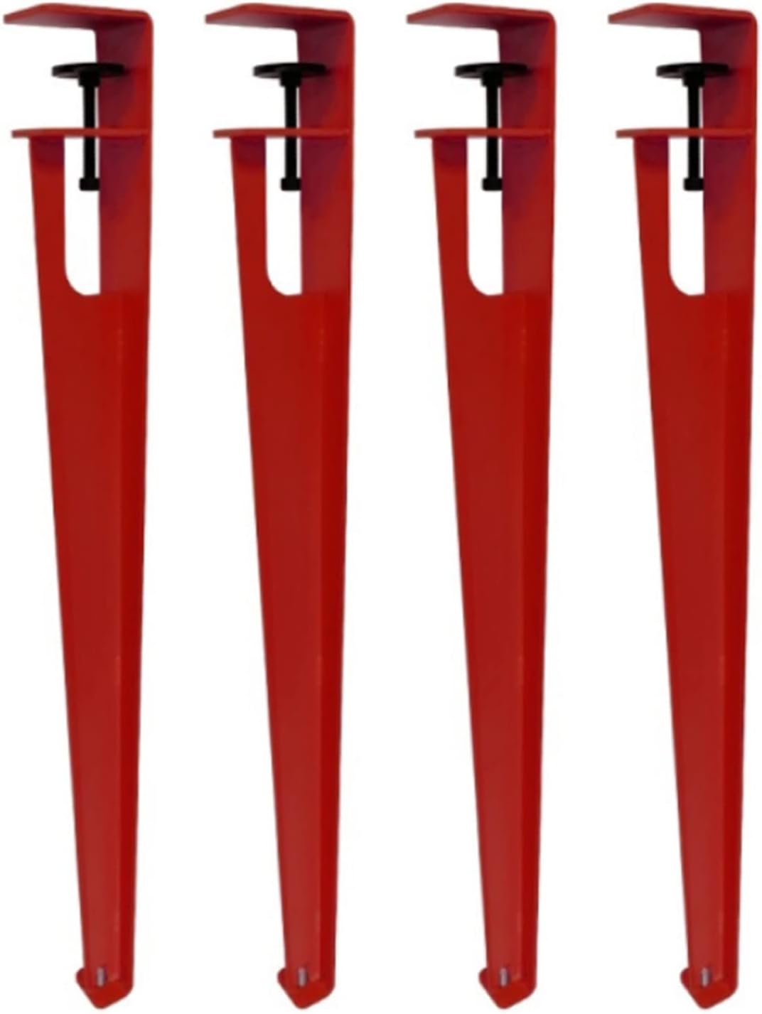4pcs Metal Table Clamp Legs,Adjustable Coffee Table Legs,F-Shape Dining Desk Foot,Iron Workbench Support Legs,DIY Bar Legs,No Punching Design,with Adjustable Feet (76cm(30in),Red)
