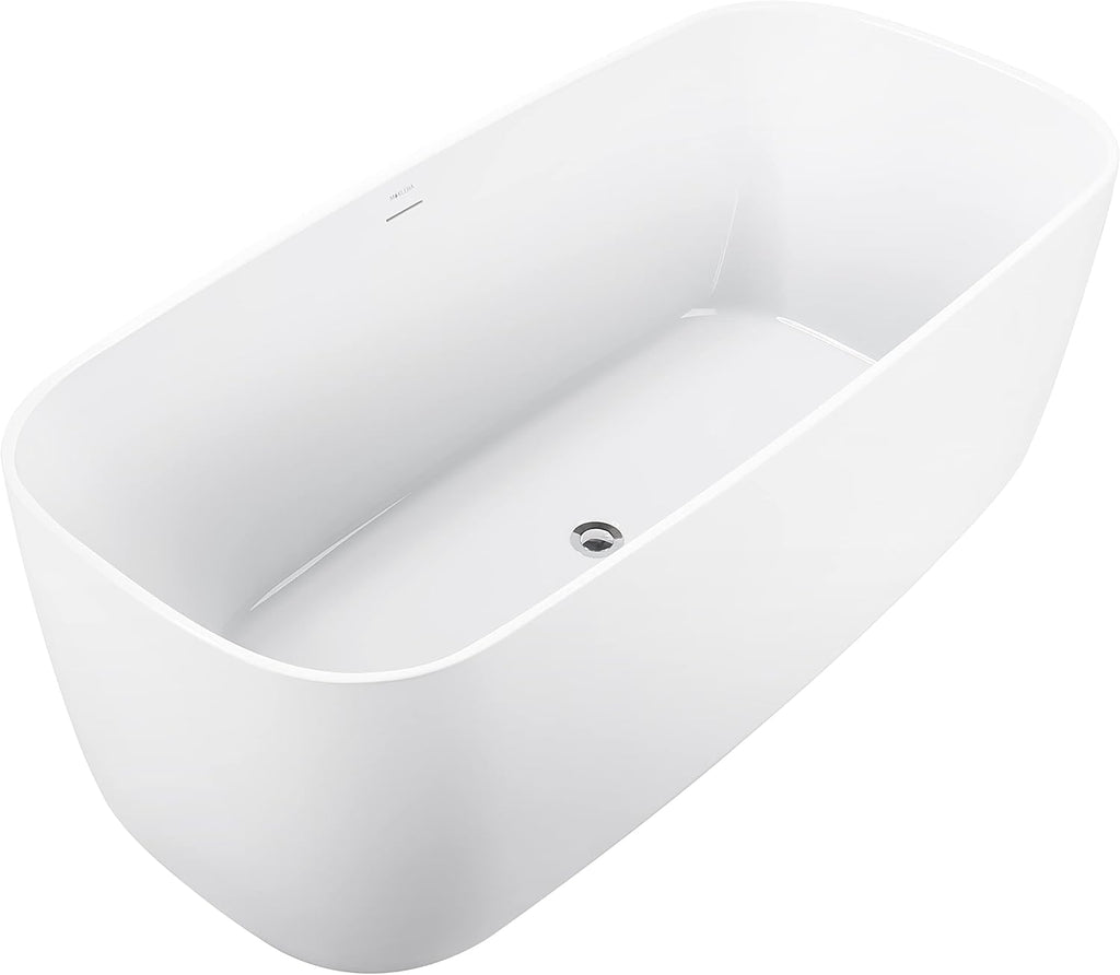 59' 100% Acrylic Freestanding Bathtub??Contemporary Soaking Tub??White Bathtub