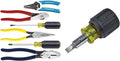 Klein Tools 80080 Hand Tool Kit includes 2 Screwdrivers, 3 Pliers, Wire Stripper and Cutter, for Electricians, 6-Piece & 32561 Multi-Bit Screwdriver/Nut Driver, 6-in-1 Stubby Screwdriver
