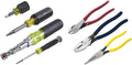 Klein Tools 80019 Tool Set, Multi-Bit Screwdriver and Nut Driver Tool Kit, 4-Piece & 80020 Tool Set with Lineman's Pliers, Diagonal Cutters, and Long Nose Pliers,3-Piece