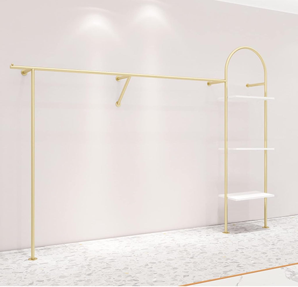 Wall Mounted Garment Rack,Clothing Store,Commercial Garment Rack,Heavy Duty Hanger for Hanging Clothes,Multifunctional Bedroom Organizer,Storage Rack (A-L200CM