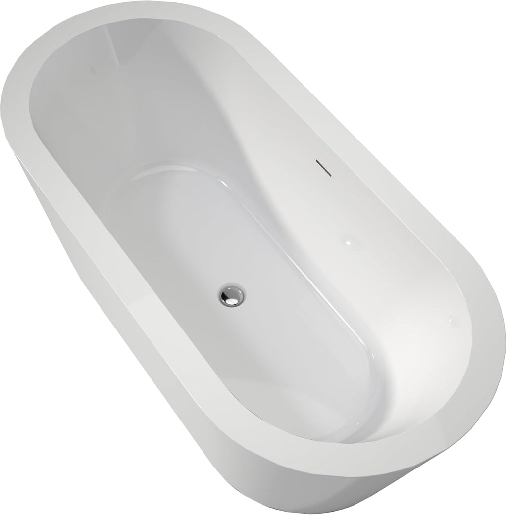 Acrylic Free Standing Tubs 67', Soaking Tubs, Luxury Deep Soaking Bath tubs,White