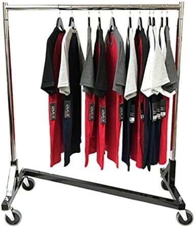 Only Hangers Small Commercial Grade Rolling Z Rack with Nesting Black Base (41' Length)