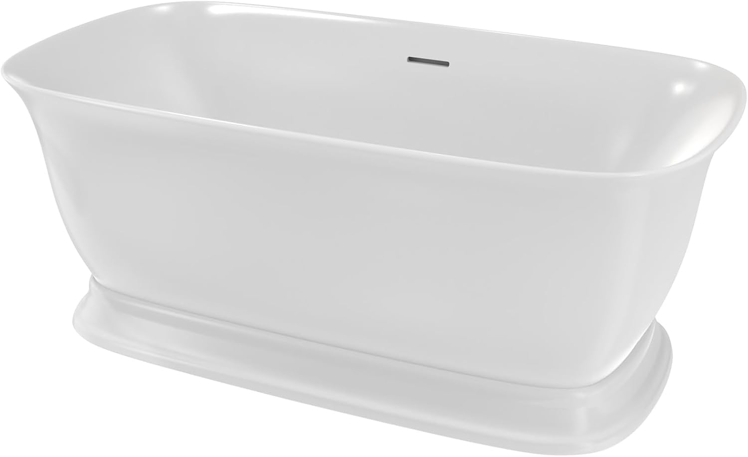 Ascend 67 in. L x 31-1/2 in. W x 23-5/8 in. H Freestanding Acrylic Bathtub, Polished Nickel Drain