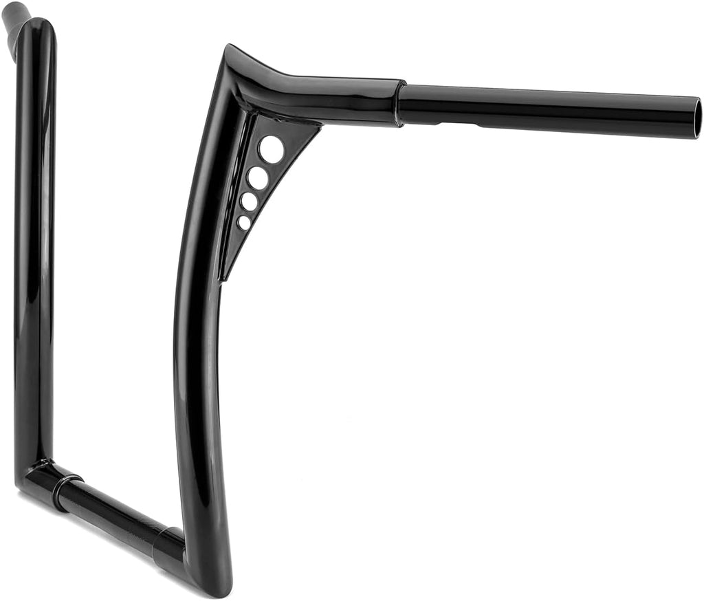 Mofun 14' Rise Ape Hangers Handlebar, 1-1/4' Bar Diameter, 1' Clamp Area Diameter Compatible with Harley Sportster XL 883 1200 Softail Dyna, Road King 1994-2022, Road Glide 1998-2013, Gloss Black