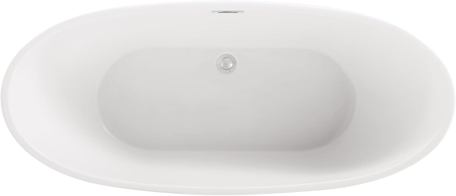 62' Bathtub, Iron and Nylon and Fiberglass, Glossy White