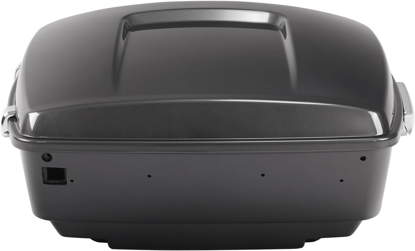 TCMT 13.7' King Motorcycle Trunk Box W/Latch Key Fit For Harley 2014-2025 Touring CVO Road King Road Glide Street Glide Electra Glide Ultra Limited Gauntlet Gray Metallic