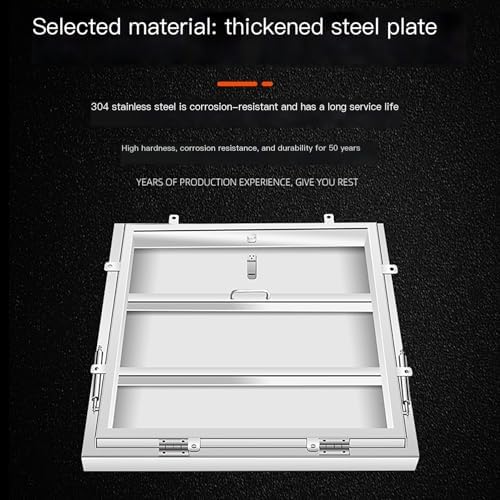 Rooftop Access Hatch Cover Plate - Steel Wellhead Lid for Industrial & Commercial Use, Roof Deck Hatch with Door Latch, 39.4x39.4IN (100x100CM)