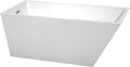 Wyndham Collection WCBTK150159BNTRIM Freestanding Bathtub, 59', White with Brushed Nickel Trim