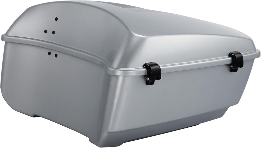 King Motorcycle Trunk Box Fit for Harley Touring 2014-2025 CVO Road King Road Glide Street Glide Electra Glide Ultra Limited Atlas Silver Metallic Pack