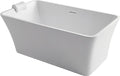 Transolid Lily 59 in. Freestanding Deep Soaking Bathtub | 23 in. Confirmed Soak Depth | Acrylic Flatbottom | Center Drain | Bath Pillow Included | 59 x 30 x 23 in. | Matte White | K-AFTL5930-M31