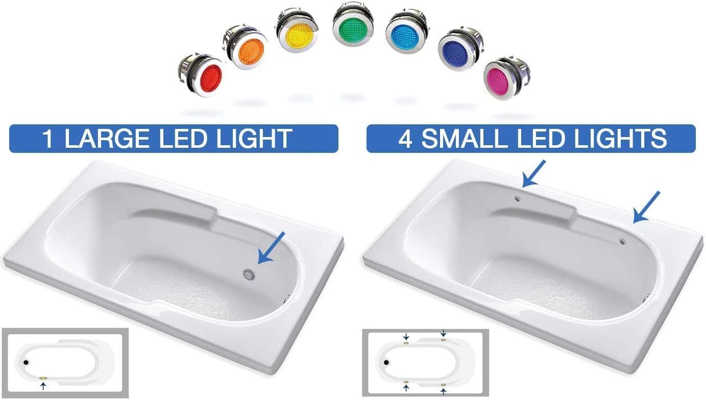 Carver Tubs - Graceful II 67' - Modern White Freestanding Soaking Bathtub With LED Lights - Modern Contemporary Acrylic bath Tub - w/Chrome Center Drain - Deep Soaking - 67″L x 31'W x 23.5'H