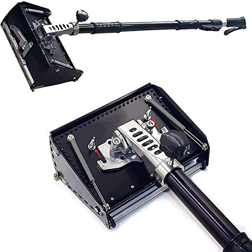 Aluminum Alloy Drywall Flat Taping Box 8'/10'/12' with 40'-63.8' Adjustable Handle, 120° High Capacity Mud Tool, Perfect for Drywall Skimming and Finishing, 22cm/8in Blade