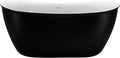 59' 100% Acrylic Freestanding Bathtub??Contemporary Soaking Tub??White Inside Black Outside